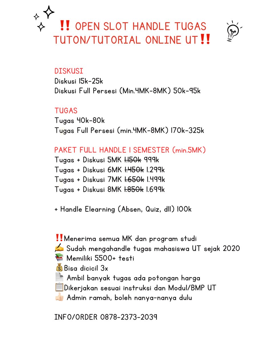 Joki Tugas 5500+ testi | Tuton Karil UT✍️ tweet media