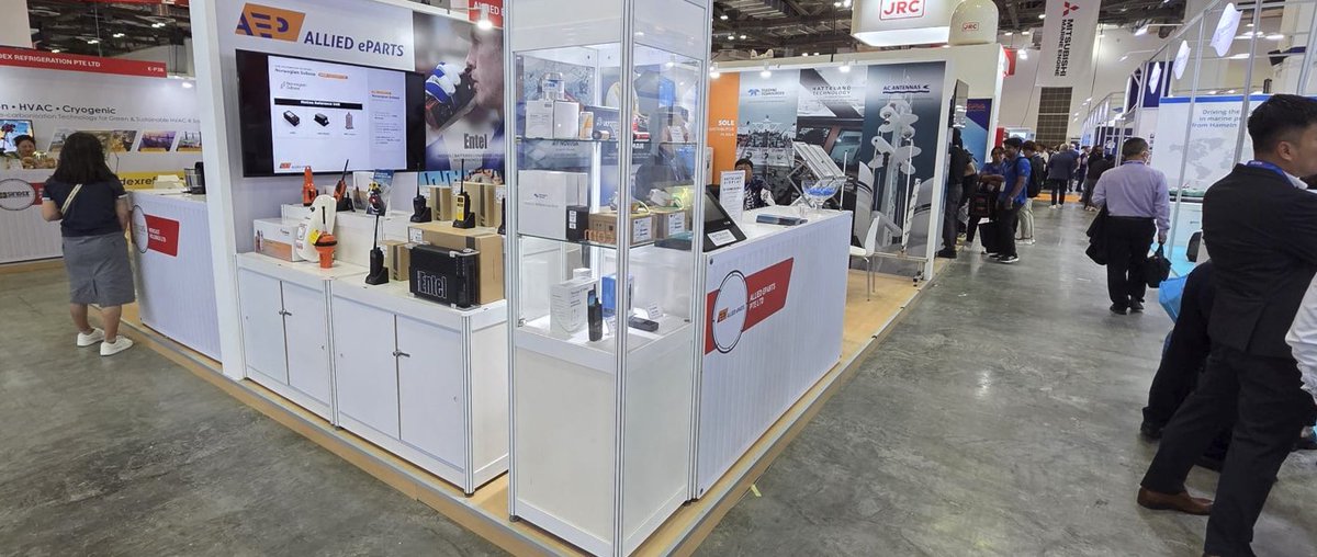 EntelUk's tweet photo. You can also visit our partner AEP (Allied eParts) at stand E-N32 to see Entel’s maritime communication products on display.
#APM2026 #AsiaPacificMaritime #MarineIndustry #Shipbuilding #Offshore #MarineComms #TwoWayRadio #Maritime #Singapore #AEP #AlliedEparts https://t.co/RcBLMZs9ia