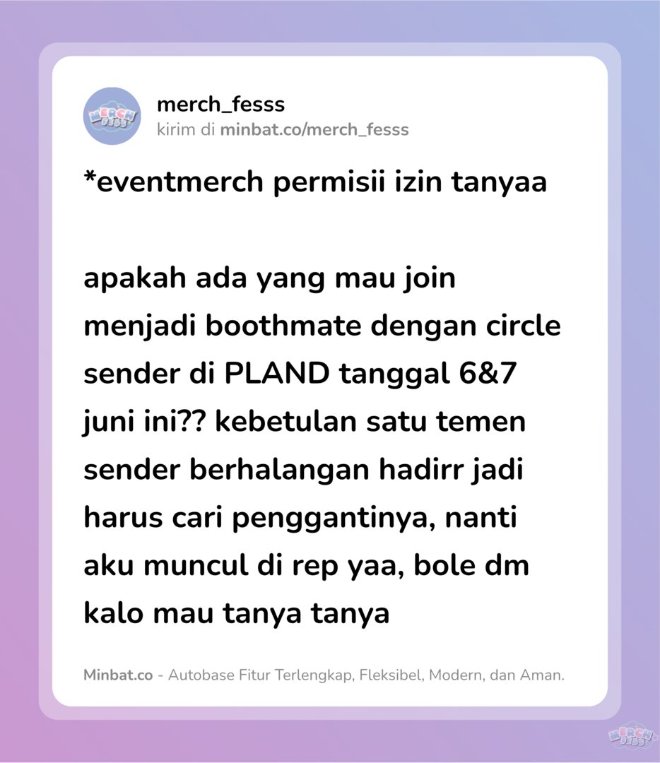 *eventmerch permisiii izin menawarkaaannn