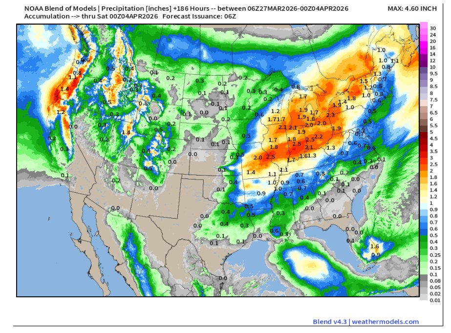 JimCantore's tweet image. Time for a change...  Last eastern cold shot for March progressing behind current cold front with general t storms forecast today under weak atmospherics.  Don't expect much from this front from this point on. 

Gulf of Alaska low will drop south followed by another by NEXT