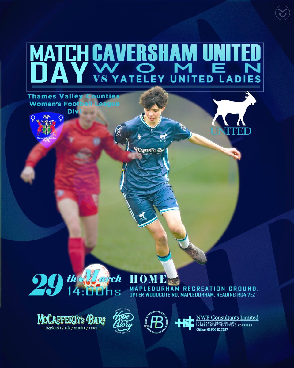 ⚠️ SUNDAY MATCHDAY ⚠️

The Goats are back in league action this Sunday, as we host <a href="/yateleyladiesfc/">Yateley Utd Ladies</a>!

We aim to grab all three points on home soil as we look to climb the table and finish as high as possible! 

Come on, Cav! 🐐

#WeAreUnited