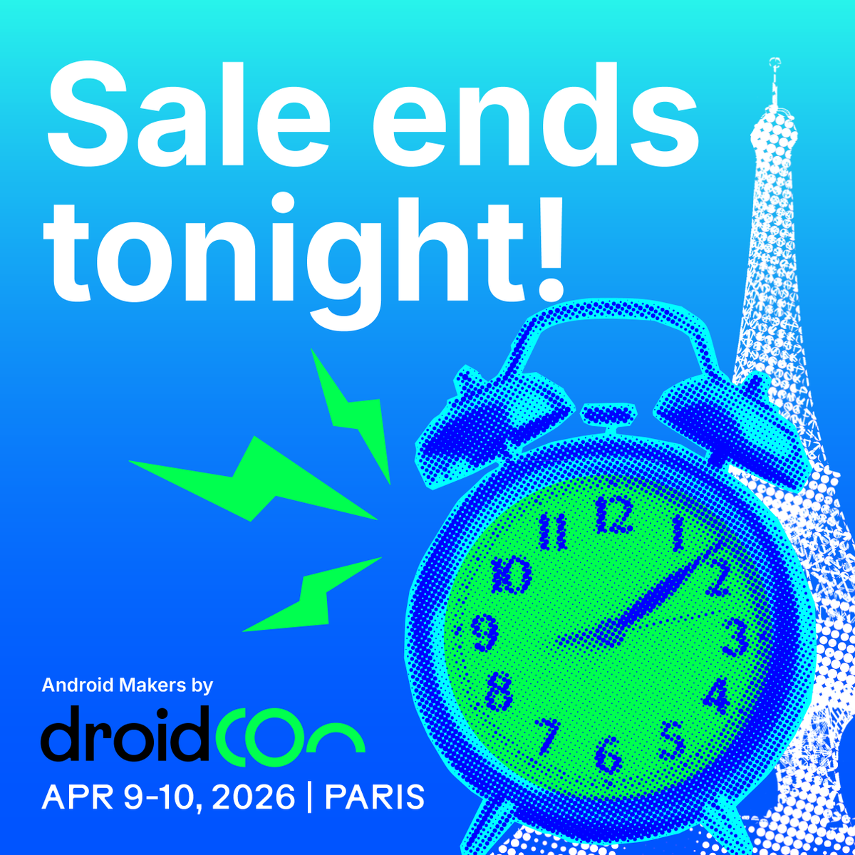 AndroidMakersFR's tweet photo. Tonight.
That’s the deadline.
See you in Paris 🇫🇷
🎟️ https://t.co/72CvQrp96v
 #AndroidDev #AndroidMakers26 https://t.co/zBuK4pHMwa