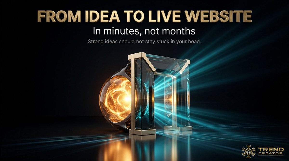 AiTrendCreator's tweet image. From idea to live website in minutes ⚡🌐✨

That is the power of Trendify Web 🚀

Your idea does NOT deserve to stay stuck in your head ❌

With AI, you can move from concept to real website faster than ever 🤖💥

#TrendifyWeb #BuildWithAI #LaunchFaster #AIWebsiteBuilder