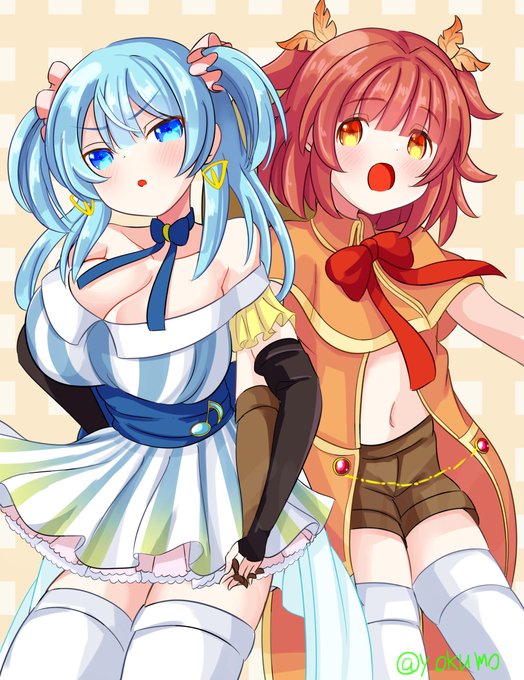 まどドラ一周年おめでとうございます～～～レナちゃんとかえでちゃん描きました 