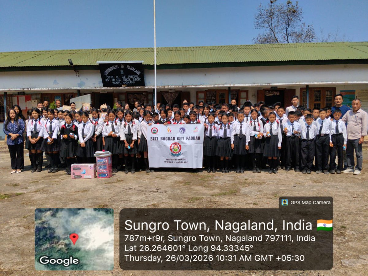 DHEWWOKHA's tweet photo. Launching of Adolescent Girls Club &amp; awareness programme on POCSO act , child marriage act and Mental health was held on 26th March 2026 at Govt Hr sec School Sungro. @MinistryWCD @nld_shew @DC_Wokha https://t.co/vo3PxcZiB5