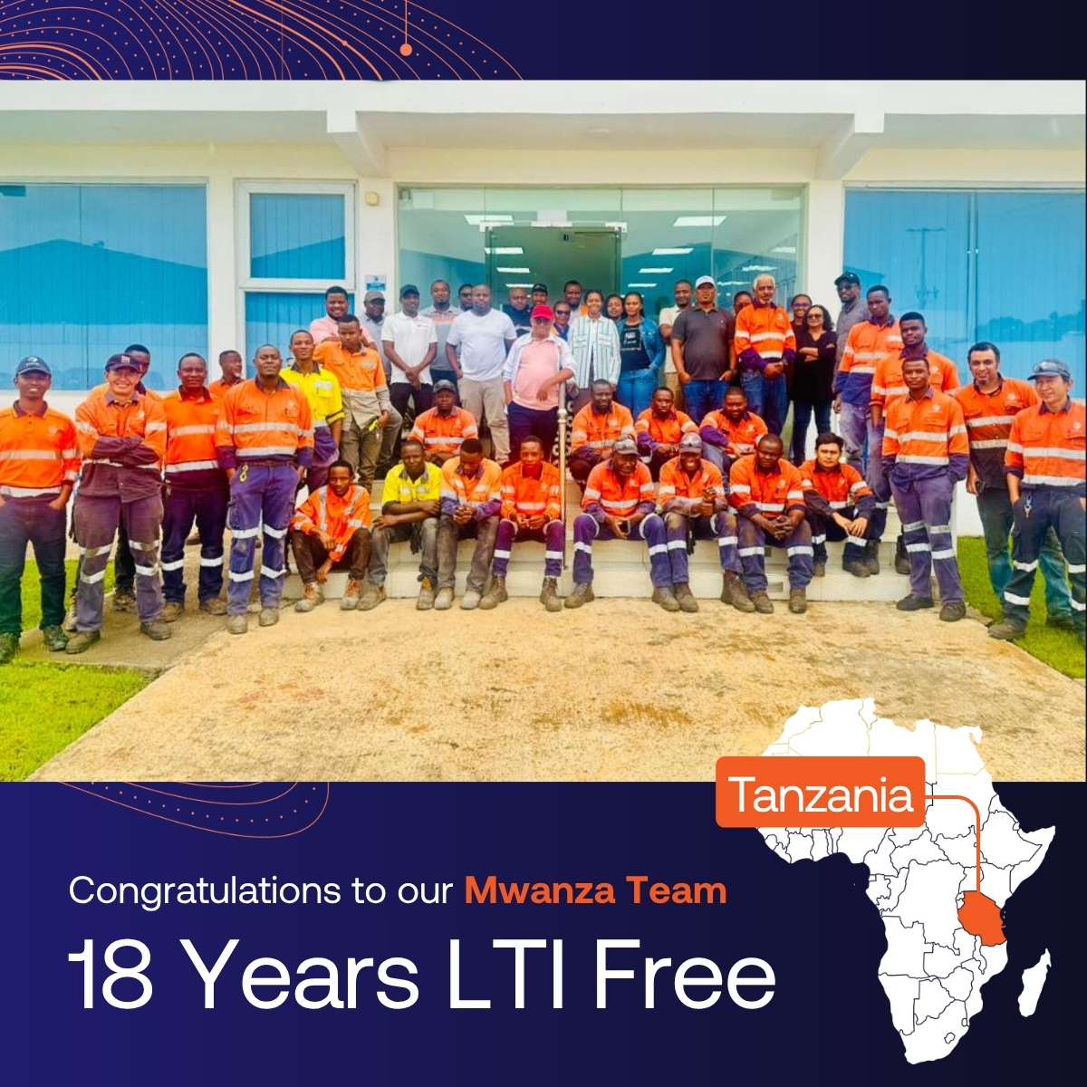 _CapitalLimited's tweet photo. ⭐ 18 years LTI-free! ⭐ Massive congratulations to the incredible team at the Mwanza Facility in Tanzania for reaching this extraordinary milestone.

This achievement showcases an unwavering dedication to safety, where every individual consistently prioritises vigilance and strict adherence to safety protocols day after day.

Achieving nearly two decades without a lost-time injury is a true testament to the strong safety culture you've built and sustained over the years.

Well done to the entire Mwanza crew, you've truly set the bar for safety excellence!

#CAPD #CapitalLimited #LTIfree #TanzaniaMining