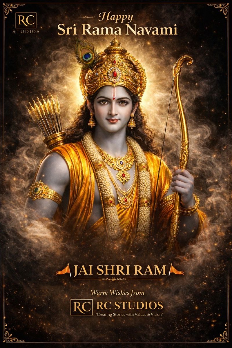 rchandrumoviess's tweet photo. On this divine occasion of righteousness, may the blessings of Lord Rama fill your life with peace, prosperity, and strength.
May truth, virtue, and courage always guide you and your family.
JAI SHRI RAM💐💐
#RcStudios https://t.co/l83JnBGV4n