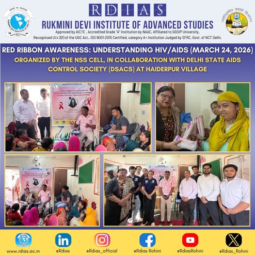 RDIAS_ROHINI's tweet photo. Spreading awareness, breaking stigma  NSS RDIAS with DSACS led “Red Ribbon Awareness” in Haiderpur, empowering 60+ participants on HIV prevention &amp; safe practices. #RDIAS #NSS #DSACS #REDRIBBONAWARENESS #HIVAIDSAWARENESS #ENDTHESTIGMA #HEALTHEDUCATION #COMMUNITYOUTREACH https://t.co/EnJ2JSuugB