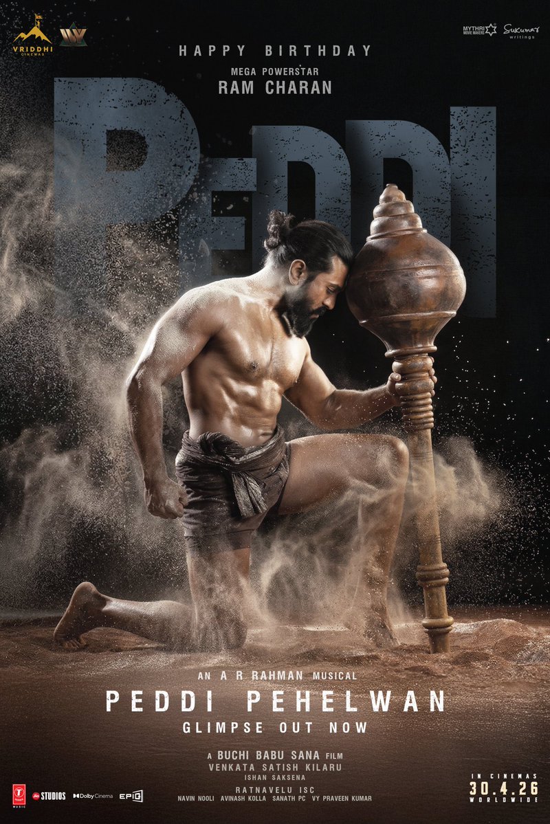 Happy Birthday, PEDDI PEHELWAN, aka Mega Power Star <a href="/AlwaysRamCharan/">Ram Charan</a> 💥

#HBDRamCharan

#PEDDI WORLDWIDE RELEASE ON 30th APRIL, 2026

Mega Power Star <a href="/AlwaysRamCharan/">Ram Charan</a> <a href="/NimmaShivanna/">DrShivaRajkumar</a> #JanhviKapoor <a href="/BuchiBabuSana/">BuchiBabuSana</a> <a href="/arrahman/">A.R.Rahman</a> <a href="/RathnaveluDop/">Rathnavelu ISC</a> <a href="/artkolla/">Kolla Avinash</a> <a href="/NavinNooli/">Navin Nooli</a> <a href="/bomanirani/">Boman Irani</a> @IamJagg
