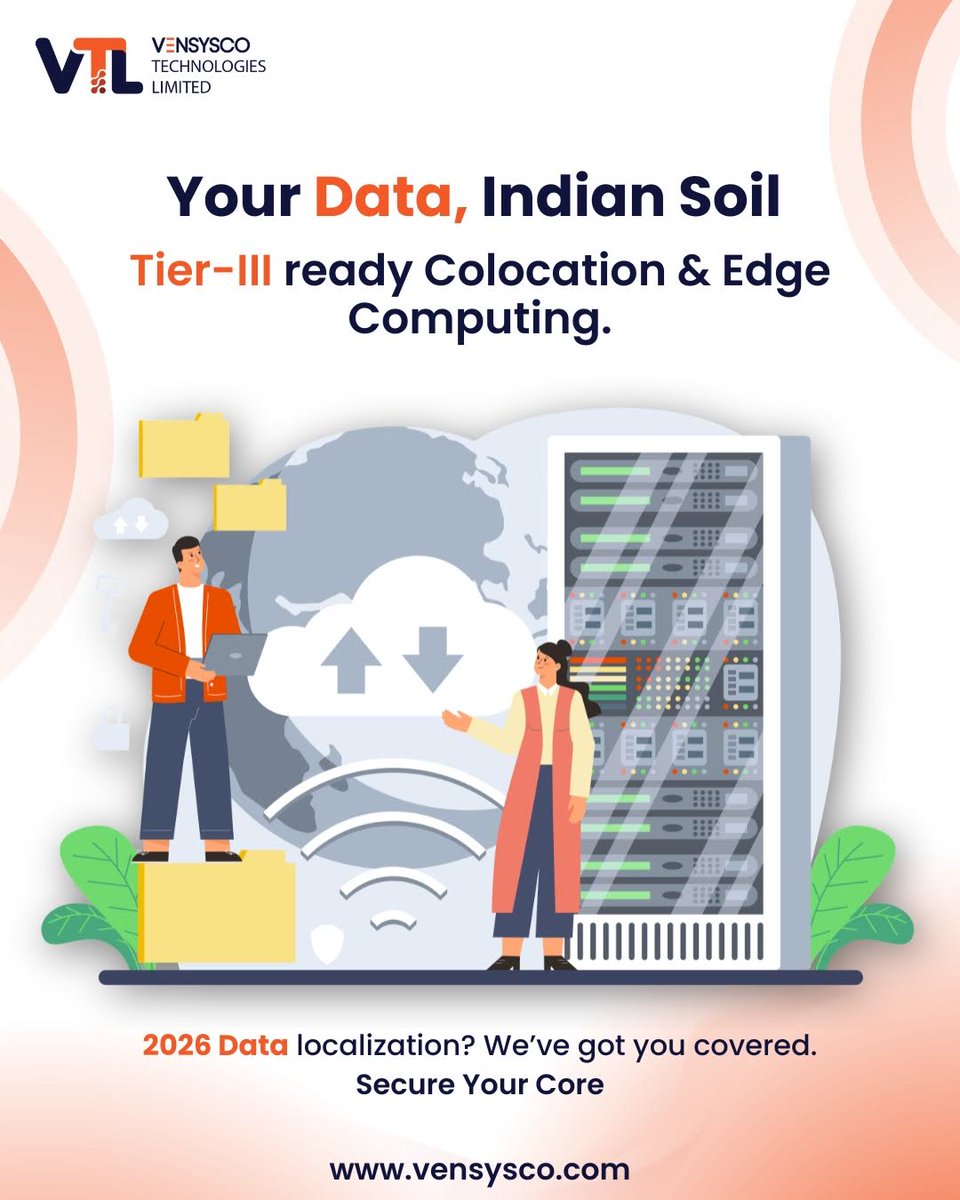 vensysco's tweet photo. Is your business ready for 2026 data localization?
Keep your data secure, compliant, and closer to your users with Tier-III ready infrastructure.

Future-proof your core today.
https://t.co/Ojg2QUyJVV

#DataLocalization #DataSecurity #CloudComputing #EdgeComputing #Vensysco https://t.co/0gBvHallnd