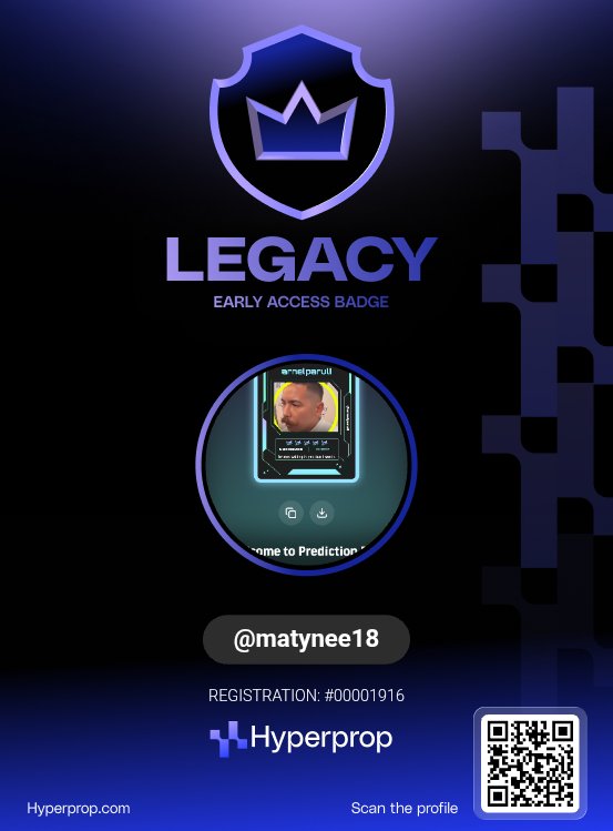 Just claimed my username on <a href="/hyperpropcom/">Hyperprop</a> ⚡️.

Part of the first 5000 getting in early.
This might be one of those things you don't want to miss.

My profile:
app.hyperprop.com/u/matynee18

#Hyperprop #PropLegacy