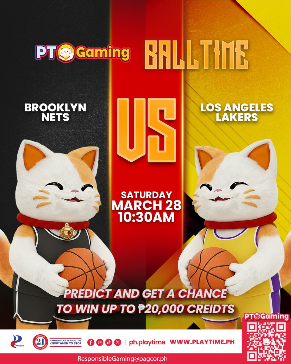 🏀Brooklyn Nets vs Los Angeles Lakers🏀

NBA is life, pero credits ang dahilan kung bakit biglang naging full-time analyst—kasi dito nakasalalay ang pang-mirienda namin😂

👀 Watch LIVE &amp; FREE here: app.playtime.ph  | playtime.ph
📅March 28, 2026
⏰ 10:30 AM