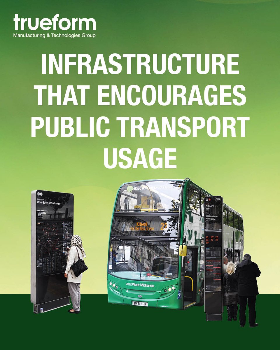 TrueformGroup's tweet image. #Publictransport starts at the street. 
Trueform delivers #shelters, #wayfinding, digital passenger information &amp;amp; #smartmobility infrastructure that improve every journey.
Better cities start with better infrastructure: trueform.com