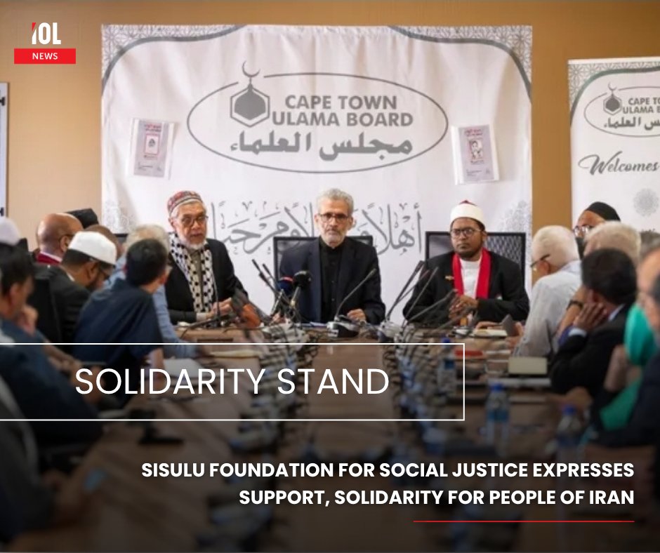 IOL's tweet image. The Walter and Albertina Sisulu Foundation for Social Justice sent a letter to the Iranian Embassy expressing solidarity with Iran and condemning Israeli and US attacks on civilian, industrial, and nuclear infrastructure.
#news #WalterandAlbertinaSisuluFoundation #solidarity