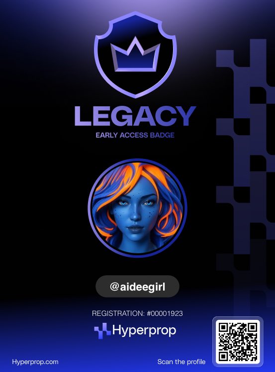 Aidee__girl's tweet photo. Just claimed my username on @hyperpropcom
Part of the first 5000 getting in early.
This might be one of those things you don't want to miss.
My profile: https://t.co/8SOHLi59H2
#Hyperprop #PropLegacy https://t.co/tjYAbXlteA