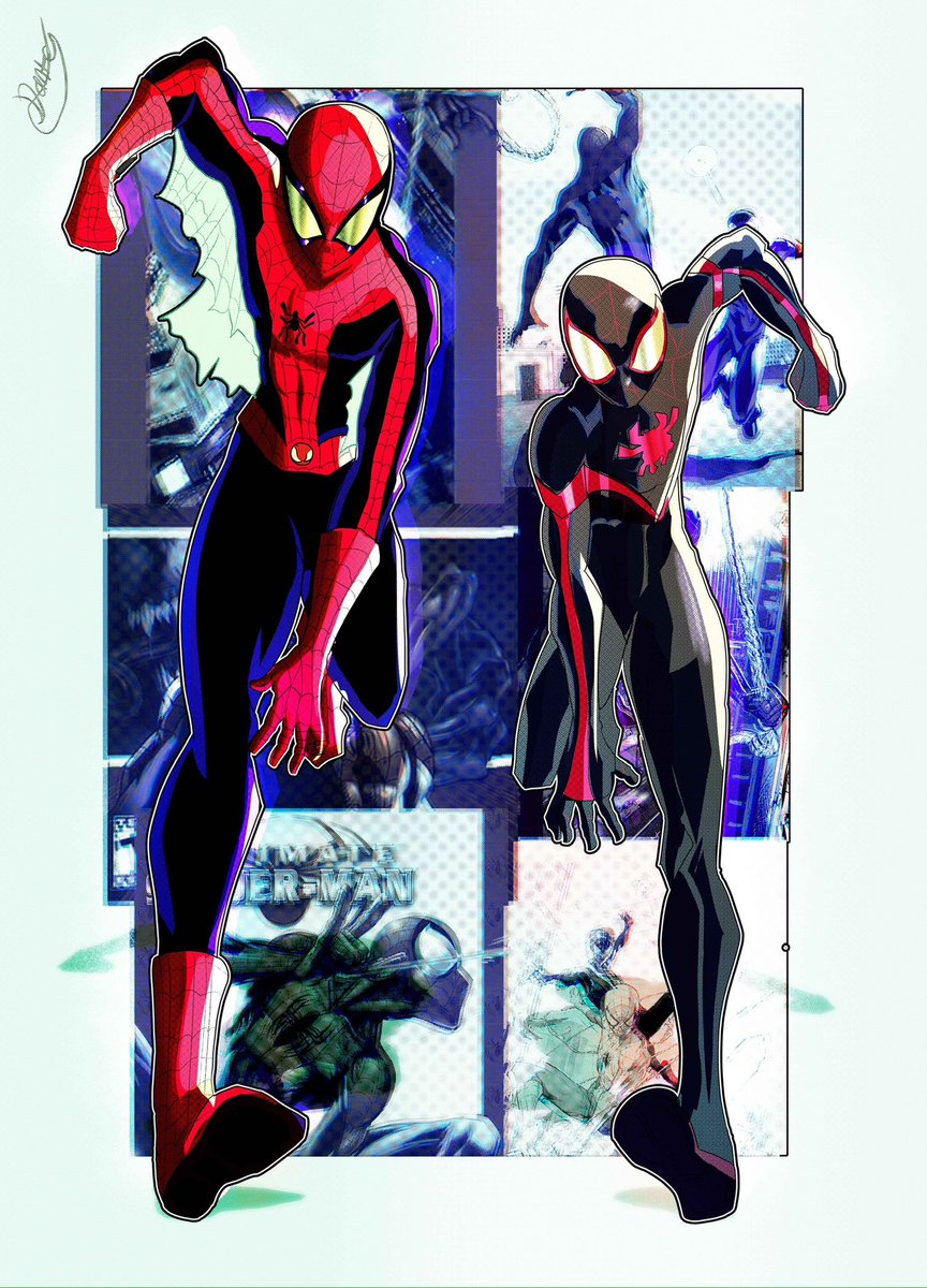 danteguntrigger's tweet photo. There you go

Suits in order:
Highschool era prototype “showbiz/wrestling” suit 
Highschool/College era classic suit
Symbiote/Black Suit
College/Marriage era suit https://t.co/WKSDQWTwoL
