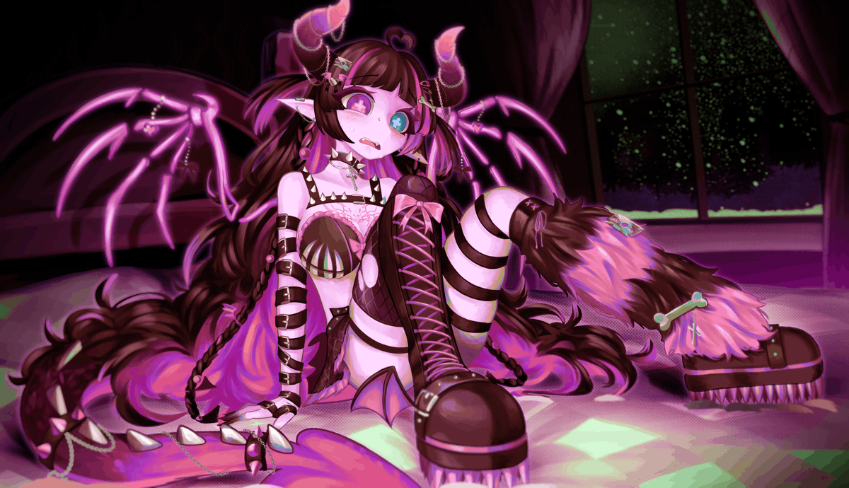 xscarewy's tweet photo. Just wanted to share some illustrations I've commissioned of my new 2.0 design!

Careful.... she bites 🐉💀🖤

Artists: @lubunni3 @uyyu_art https://t.co/KTtRlqPH5f