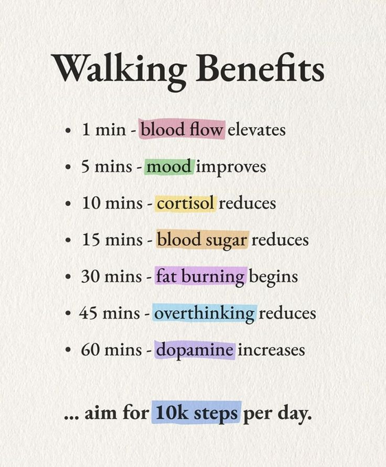DailyFitHQ's tweet photo. Benefits Of Walking. https://t.co/C4Rh6uuHTd