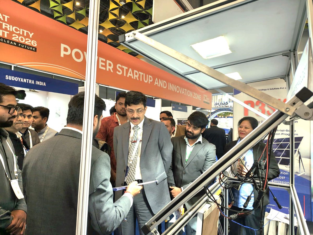 P3CTSL's tweet photo. It was an honour to host Sh Pankaj Agarwal, Secretary, @MinOfPower, Govt of India, and teams at the @BharatESummit 2026. He visited P3CTSL's stall, showcasing our advancements in next-generation solar technologies. #perovskite https://t.co/6zN4Ow6KKc