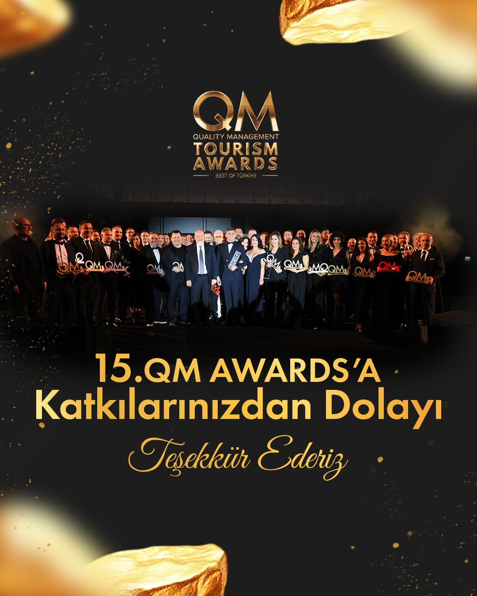 qmawards's tweet photo. Değerli Katılımcılarımız ve Turizm Ailemiz,
15. yılında “The Power of Quality” mottosuyla gerçekleştirdiğimiz QM Tourism Awards Gala Gecesinde sizlerle bir arada olmaktan memnuniyet duyduk. 

Katılımınız ve değerli desteğiniz için teşekkür ederiz. 🙏🏻💛 https://t.co/OzGV0dOXMR