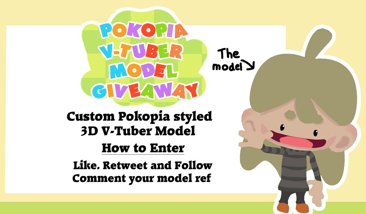 ‼️3D Pokopia VTuber Model Giveaway‼️

To join, please:
- Like 🩶 Retweet 🔁 Follow 🙏,
- Comment with your model ref :D,

Chance to get:
- Custom 3D Pokopia Ditto Vtuber model,
- Rigged and ready to use in Warudo!,

Ends 30th of March! Results drawn on stream! 
Thank you!!