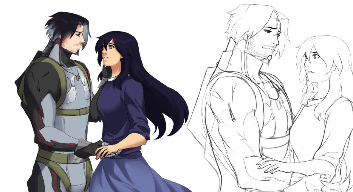 I will always draw Arthur touching Jackdaw soft as if shes super fragile...

#Warframe #warframefanart #arthurnightingale #tennocreate