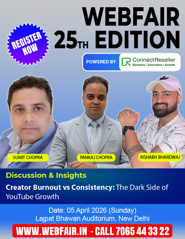 webfairindia's tweet image. 🔥 Creator Burnout vs Consistency: The Dark Side of YouTube Growth

🎟️ Book your seat now:
👉 webfair.in/ticket/

#WebFair #YouTubeGrowth #CreatorBurnout #ContentCreatorLife #DigitalCreators #ContentStrategy #CreatorEconomy #MentalHealthMatters #GrowOnYouTube #YouTubeTips