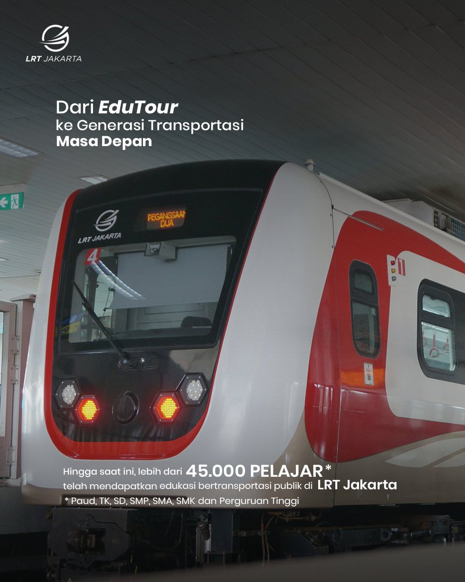lrtjkt's tweet image. Belajar transportasi publik bisa dimulai sejak dini! 🚆

Hingga saat ini, lebih dari 45.000 pelajar dari berbagai jenjang pendidikan telah mengikuti program EduTour LRT Jakarta lho!

Yuk, daftarkan sekolahmu sekarang juga!

#NaikLRTJ #LRTJ #DKIJakarta