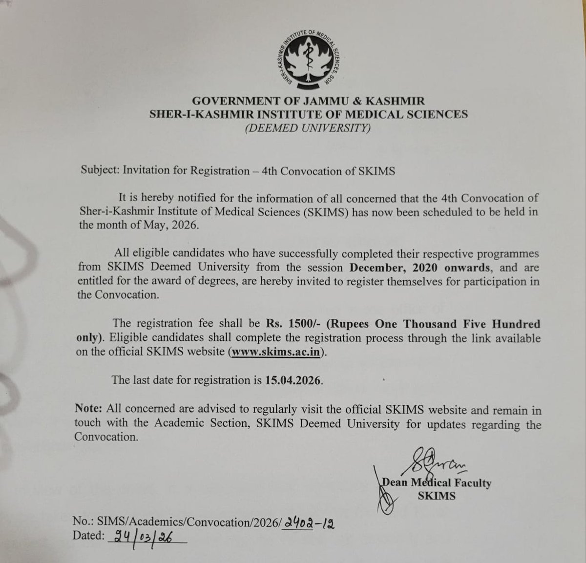 Sher-i-Kashmir Institute Of Medical Sciences tweet media