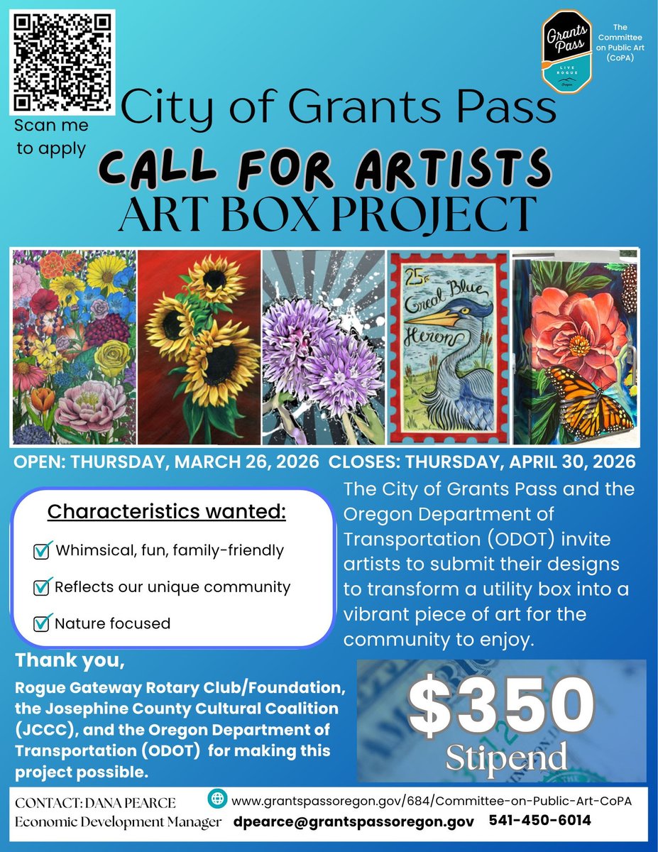MHolzinger's tweet photo. #CFA #CallForArt #OregonArt #GrantsPass #ArtBoxProject 

https://t.co/XWVEH5S2LG https://t.co/eRzl7Obebq