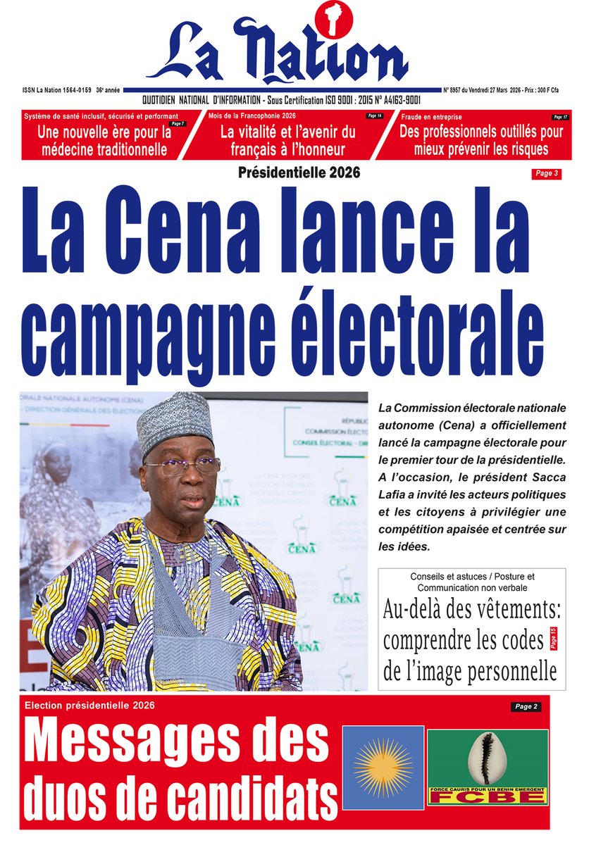 Quotidien du service public ''la Nation''- Bénin tweet media