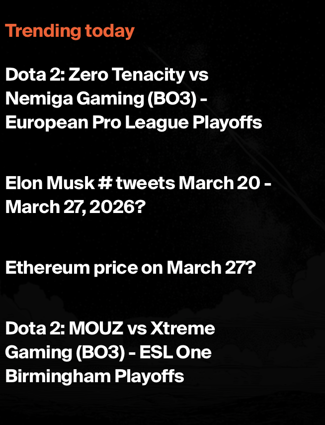 f8market's tweet photo. 🧿 Trending Knows What You’re Thinking

When nothing stands out, Trending section does the work for you.

Top bets, live action — just pick what’s already hot. https://t.co/yorB5rHme3