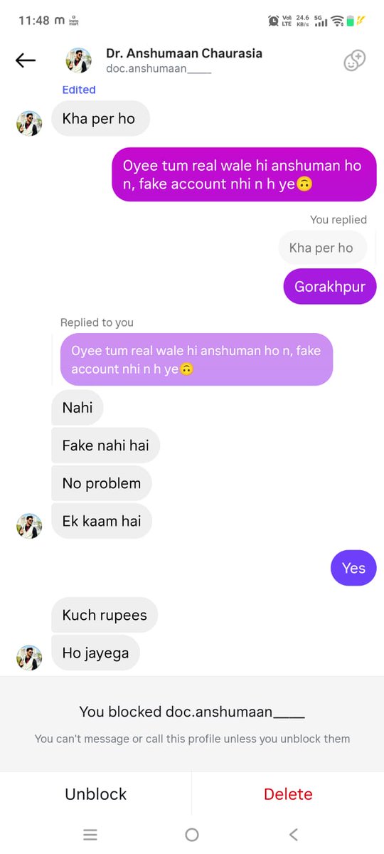 i_anshuman's tweet photo. @Cyberdost @Uppolice A fake I'd have been created under my name and asked for money. I don't claim that I'd as mine. Please look into it, scanner showed it some guy named Aadil. Attached all the proofs and scanner sent by the scammer to my frnds DM. If possible, trace it down. https://t.co/lEI24j2NR9