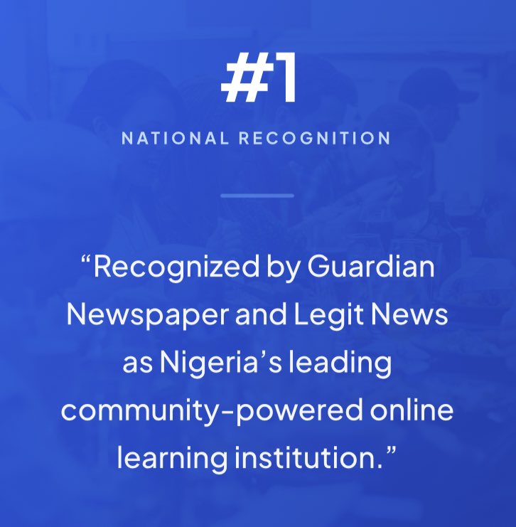 UnivadOnline's tweet photo. Not noise, but recognition.🤍💙

Being named Nigeria’s leading community-powered online learning institution isn’t something we take lightly, it’s a reflection of the people, the process, and the impact.

We’re not just growing, we’re being seen. https://t.co/5gXe3rJnRM