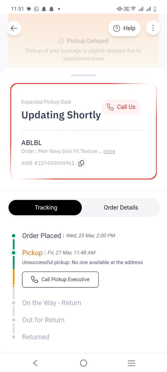abhimanyuasks's tweet photo. @help_delhivery Same story again today! No one called. Moreover, I called myself and got no response. The order was updated as “no one available at the address” and marked as pickup failed. Kya scam hai bhai?

@allensolly @delhivery https://t.co/ckrCZttIax