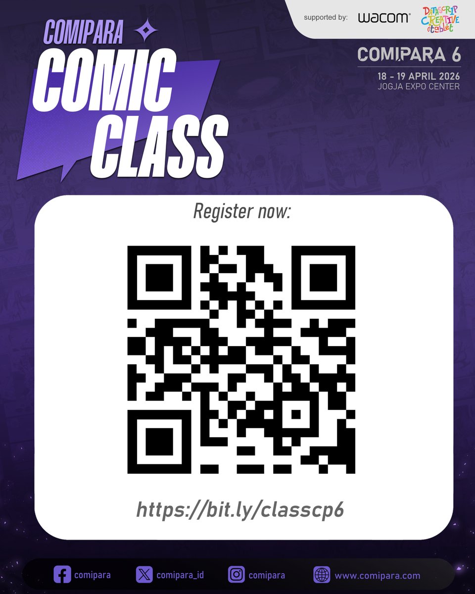 comipara_id's tweet image. Yuuuk semangat semuanyaaaa! Ara nggak sabar pingin ngajak temen-temen buat ikutan masuk ke serunya dunia komik! Hehehe~

Sampai ketemu di venue ✨

Comipara 6
18-19 April 2026
Jogja Expo Center

"Connect your passion!"

#comipara
#comicparadise
#comipara6
#comipara2026