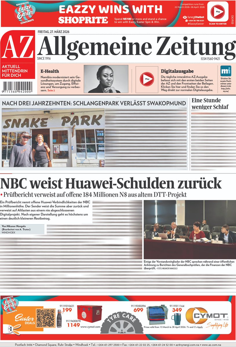 Allgemeine Zeitung Namibia tweet media