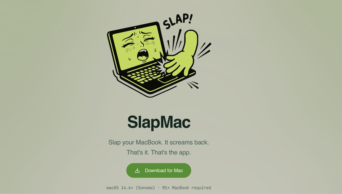 So a guy made an app for Mac where if you slap your Macbook, it plays moaning sounds.

He made $5K in revenue in 3 days.

Crazy times. Ship fast.