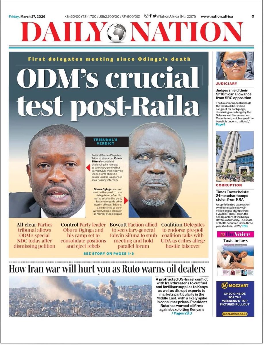 HonEdwinKosgei's tweet image. ODM faction set for Parallel NDCs. Which side are you in? 
#ODM is united under Oburu