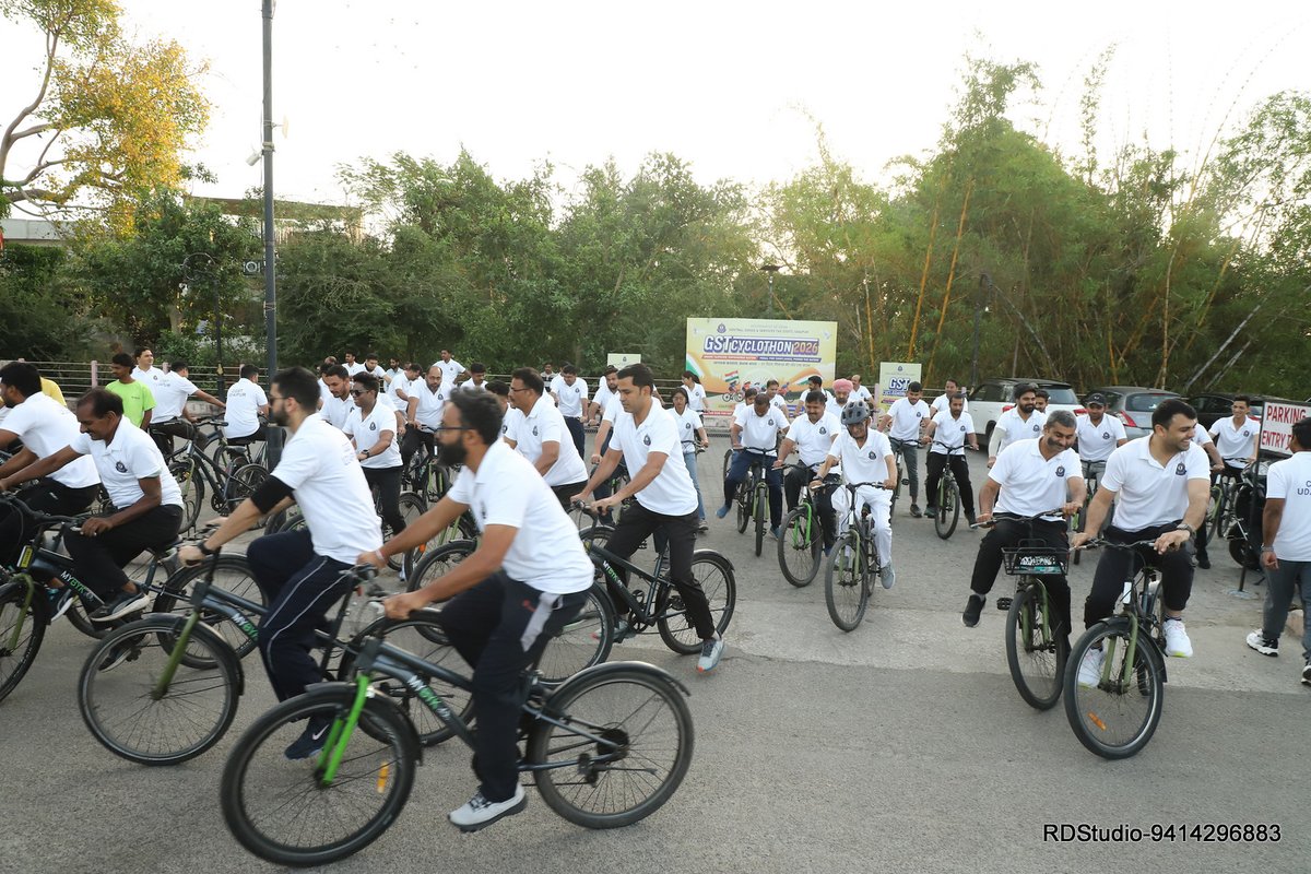 UdaipurGst's tweet photo. Ms. Amita Singh, Pr. Commissioner, CGST Udaipur, flagged off GST Cyclothon 2026 today at Fatehsagar Lake, Udaipur.

The event, themed “Aware Taxpayer, Empowered Nation”, saw enthusiastic participation from taxpayers and officers, promoting tax awareness through public engagement. https://t.co/K8q180JhVC