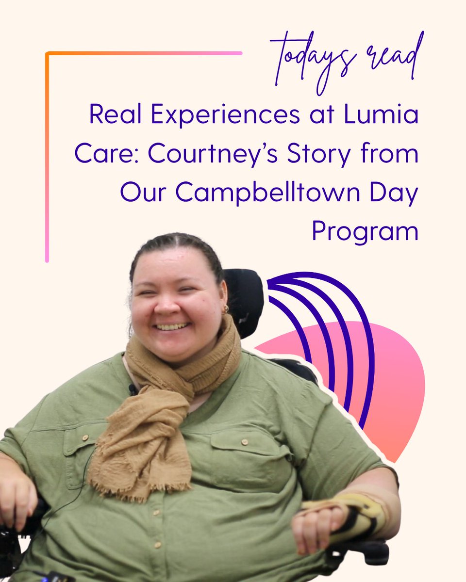 lumia_care's tweet image. What’s it really like to be part of a disability day program?

Courtney shares her story of confidence, connection, and community.

👉 Read today’s blog: lumia.care/4dLXs4Y 

#NDIS #DisabilitySupport #DayPrograms #LumiaCare