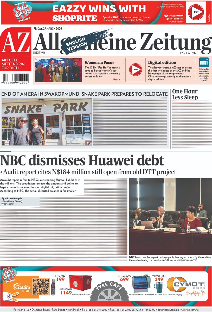 Allgemeine Zeitung Namibia tweet media