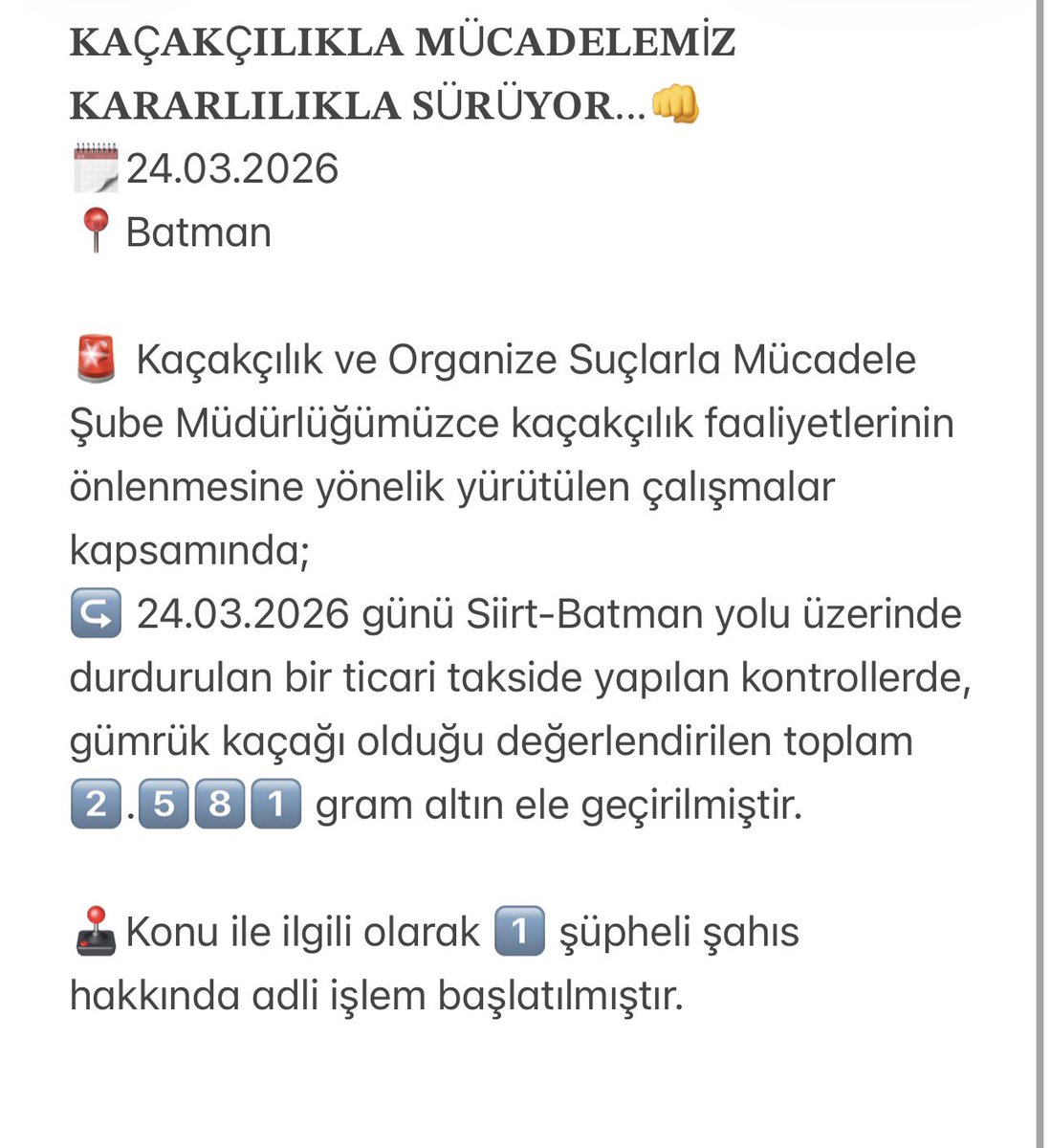 Batman Emniyet Müdürlüğü tweet media