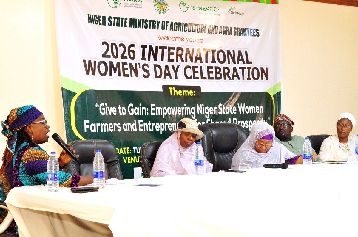 NSMoAOfficial's tweet photo. The 2026 International Women's Day celebration by the Niger State Ministry of Agriculture, in collaboration with AGRA grantees, was a success! With the theme “Give to Gain,” we convened stakeholders to amplify women’s role in agriculture, food security, and shared prosperity. https://t.co/KSHeIOhaZ0