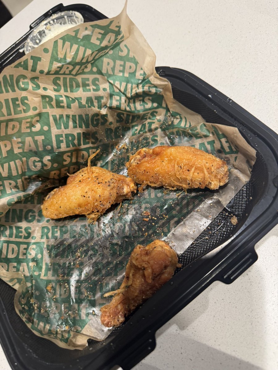 og_gian's tweet photo. @wingstop when did yall get cheap with the chicken? This still got feathers on it. Somebody call rick ross b https://t.co/q6uft7aOYM