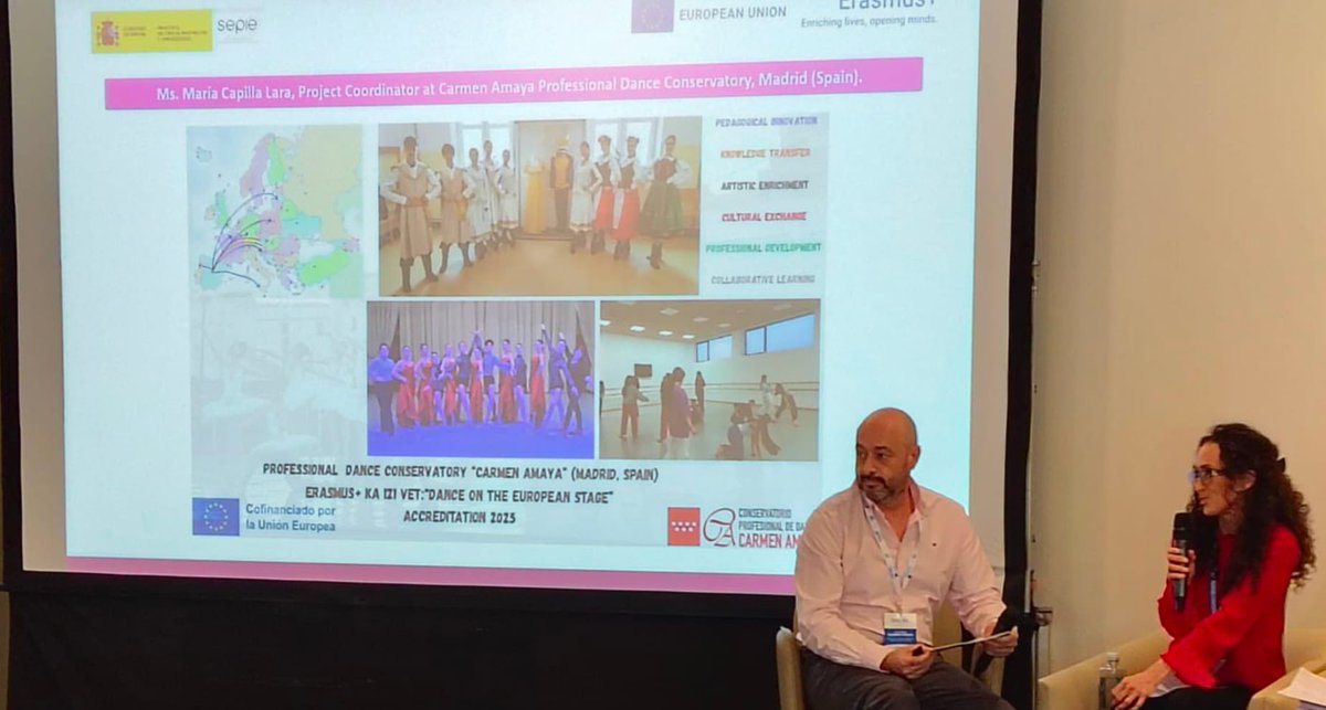 CPDCarmenAmaya's tweet image. "Dance on the European Stage"
Los días 24 a 26 de Marzo ha tenido lugar en Málaga el encuentro internacional organizado por el SEPIE, TCA "Rhythms and voices of Europe" en el que el CPD Carmen Amaya ha participado.
#ErasmusPlus @sepiegob