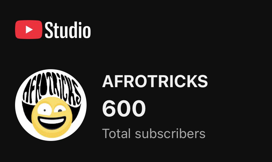 afrotricks's tweet photo. Just hit 600 Subs on YouTube. 

Gotta keep going 📺 https://t.co/o7s2kkSBNn