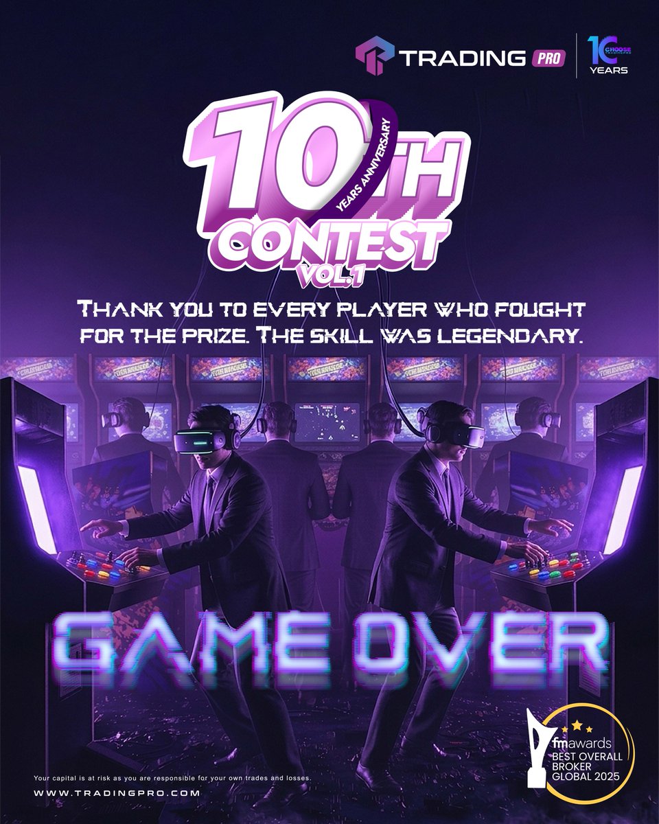 𝟏𝟎 𝐘𝐄𝐀𝐑𝐒. 𝐂𝐇𝐀𝐋𝐋𝐄𝐍𝐆𝐄 𝐂𝐎𝐌𝐏𝐋𝐄𝐓𝐄. 🏁✨

The anniversary campaign is officially over. Thank you to everyone who traded with us during this 10-year celebration. ⚡

 Who will take home the milestone prizes? 🏆

#TradingPRO #10Years #TradeAndWin #ForexTrading