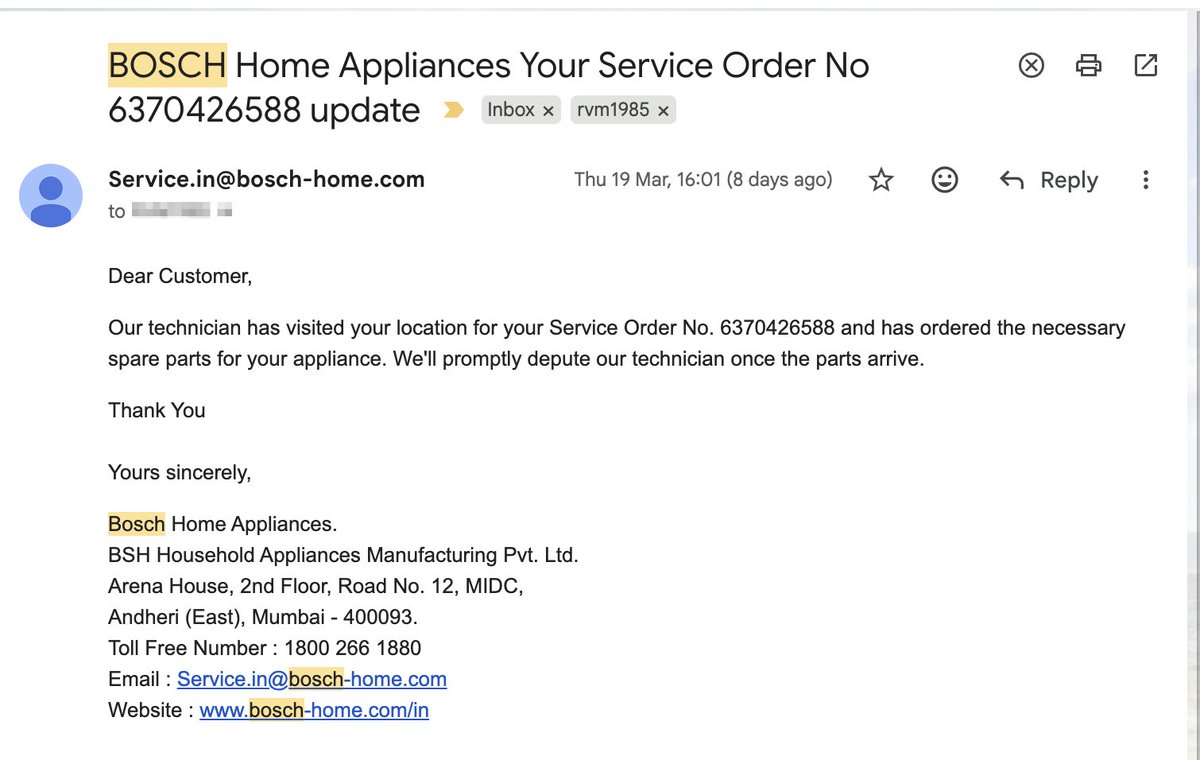 RealRajya's tweet photo. @BoschGlobal washingmachine brokenfor last 10d. No rsolution from @boschindia.Ur mechanic not picking phone.customercare no proper response.height of unprofessionalism.when will you repair it? https://t.co/yhrWhuTCe8