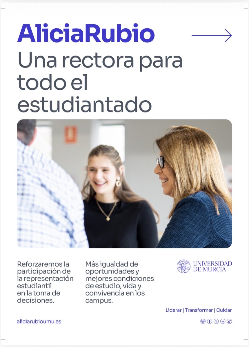 jmlopezgullon's tweet photo. Presentación de la candidatura de @aliciarubioumu y su equipo, una apuesta segura para seguir creciendo y alcanzando las cotas más altas. Ilusión, liderazgo, experiencia, empatía y solidaridad: ¡las claves para una universidad mejor! 💪 #UnaRectoraParaTodaLaUniversidad #UMU" https://t.co/z8Y9Fq2He5